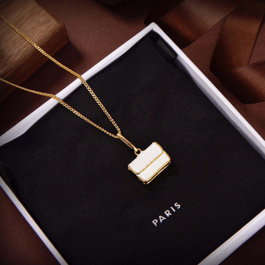 

Luxurys Designers Jewelry Simplicity Fashion Necklaces Earrings For Women Personality Bag Ear Studs Necklace Men Delicate Jewelry 2021