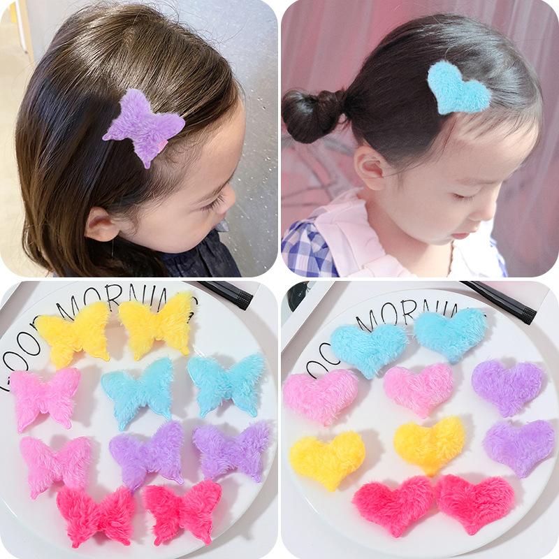 

10 Pcs/Set Lovely Plush Children Hairpin Hair Clip Sweet Girls Love Heart Star Bow Hairpin Women Fashion Headwear Hair Accessory, 1-7