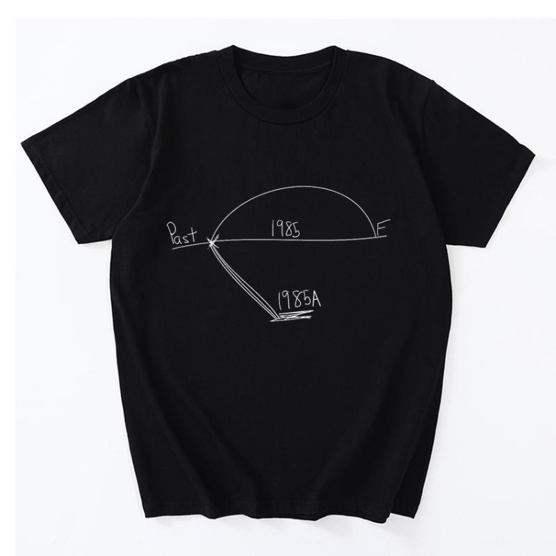 

Men's T-Shirts Alternate 1985 Back To The Future T Shirt Casual Short Sleeve Pure Cotton O-Neck Tops Tee Loose Clothes Gift, Black