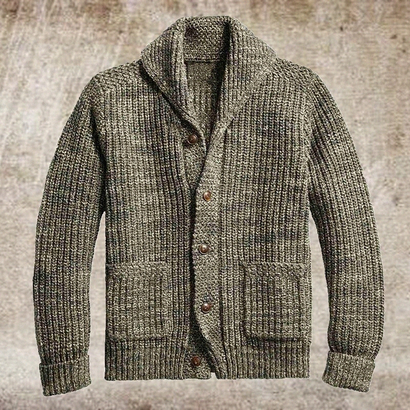 Men's Unisex Cardigan Knitted Solid Color Stylish Vintage Style Long Sleeve Sweater Cardigans V Neck Fall Winter Green v6CR#
