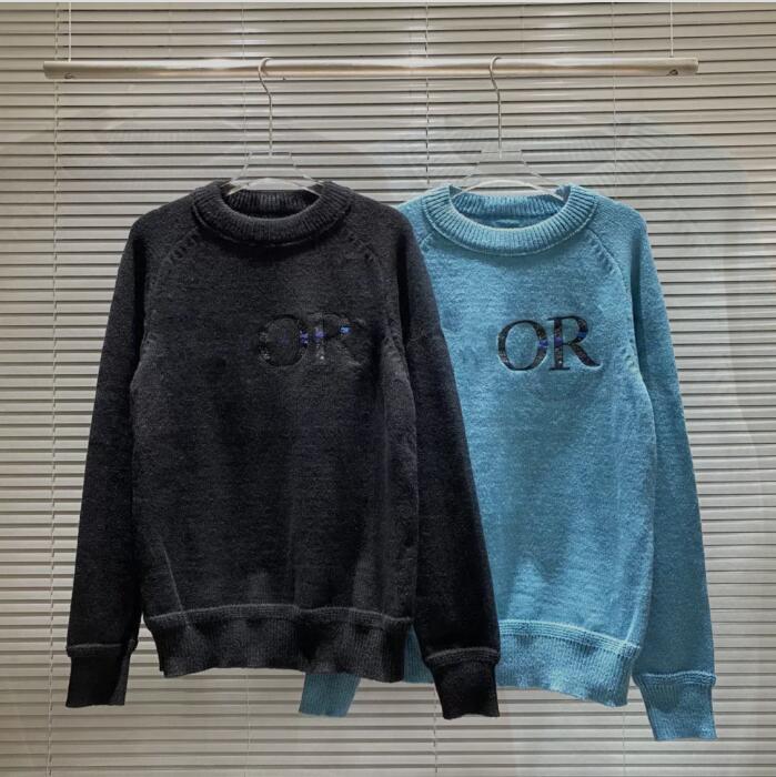 

Luxury men's designer Sweater Hoodie French fashion brand D women's casual round neck long sleeve top couple high-quality Sweatshirt, White;black