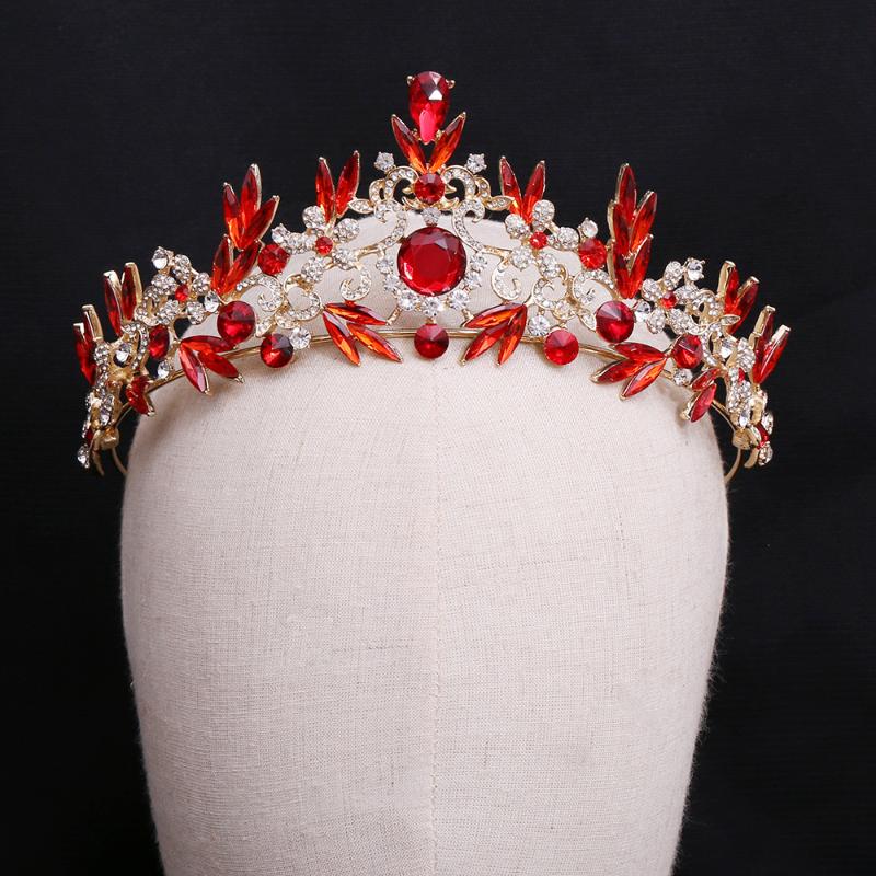 

Hair Clips & Barrettes Baroque Luxury Crystal Leaves Flower Bridal Tiaras Crown Rhinestone Pageant Prom Diadem Bride Headbands Wedding Acces