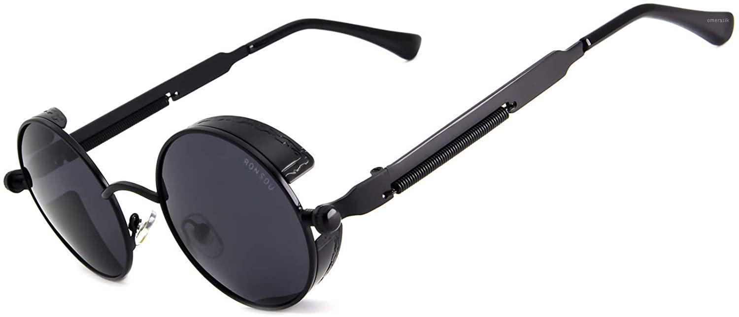 

Steampunk Vintage Polarized Round Style Retro Sunglasses UV400 Protective Metal Frame Butterfly
