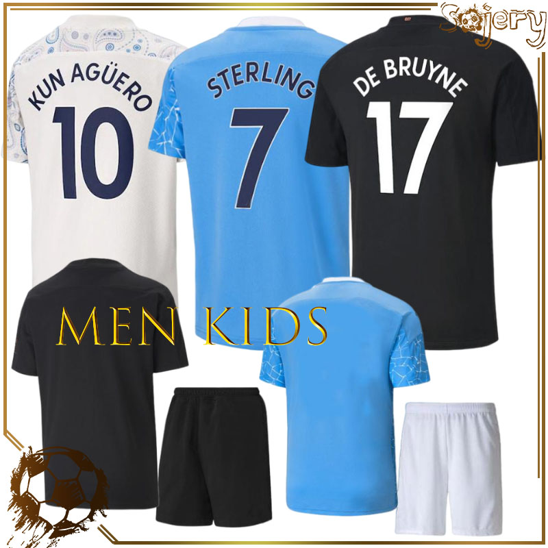 

New Season soccer jerseys 2020 2021 STERLING football shirt manches KUN AGUERO DE BRUYNE GESUS City BERNARDO MAHREZ RODRIGO FODEN men kids, Black;yellow