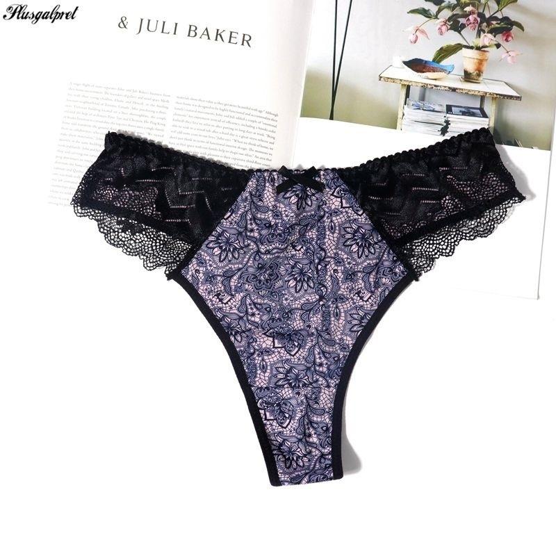 

Women's Panties Plusgalpret 3XL 4XL 5XL Sexy Women Thongs G String Lace Female Underwear Tanga Low-Rise Lingerie Panty Intimates, Purple
