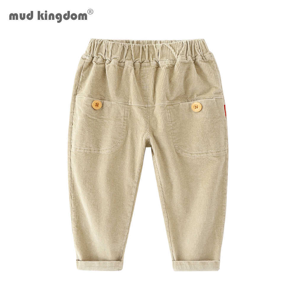 

Mudkingdom Toddler Boys Corduroy Pants Cotton Big Pocket Causal Elastic Waist 210615, Beige