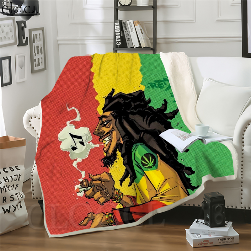 

CLOOCL Hot Reggae Singer Bob Marley 3D Print Street Style Air Conditioning Blanket Sofa Teens Bedding Throw Blanket Plush Quilt