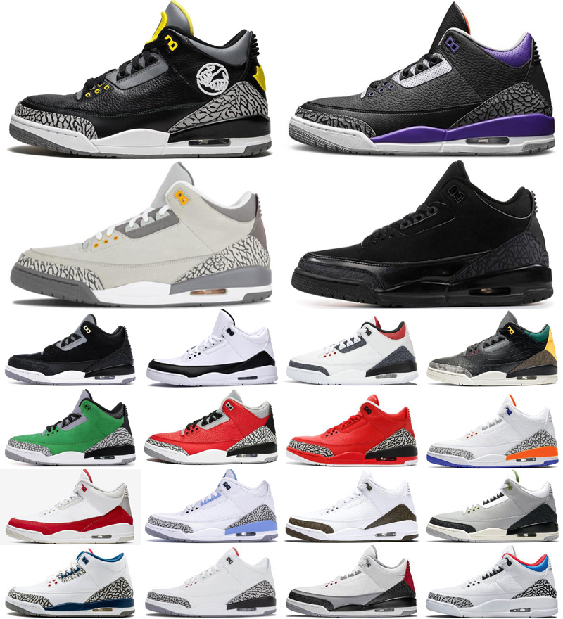 

basketball shoes men 3s jumpman 3 Royal Cement Fire Red black white UNC University Tinker mens trianers fashion sports sneakers, As photo 35