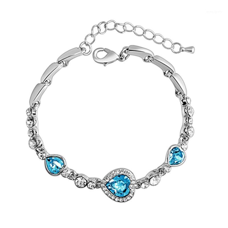 

Charm Bracelets Bluelans Women Lady Fashion Zircon Rhinestone Bangle Ocean Heart Pendant Bracelet Jewelry1