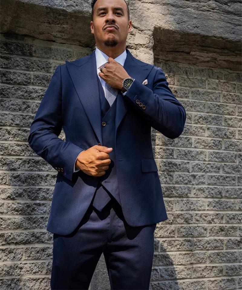 Cheap Bulk Men Navy Blue Pant Coat UK 