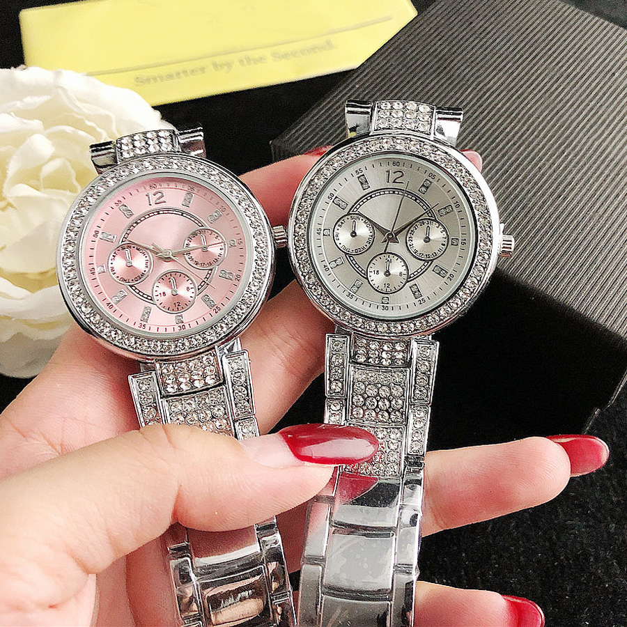 

Brand Watches Women Lady Girl Crystal Style Metal Steel Band Quartz Wrist Watch IN 02, All rose gold