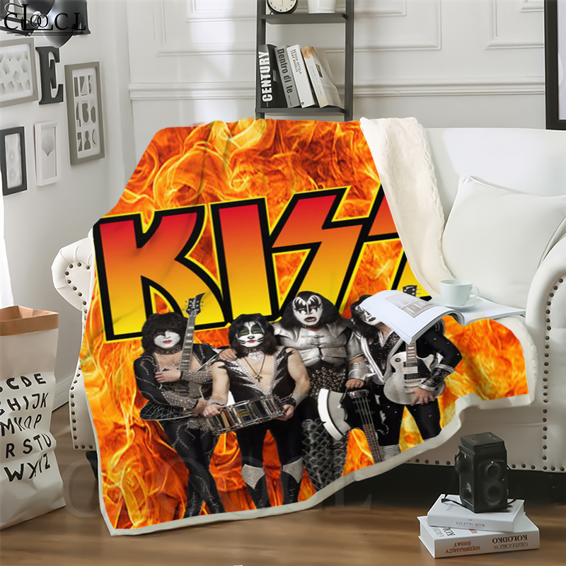 

CLOOCL Shock Rock Kiss Band 3D Print Harajuku Air Conditioning Blanket Teens Bedding Throw Blankets Plush Quilt