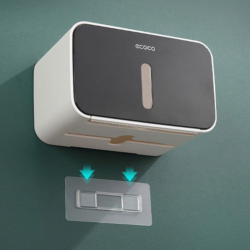 

Toilet Paper Holders Tissue Holder Towel Wall Mounted Storage Box Bathroom Accessories Tray Roll Tube Punch-Free Double-Layer