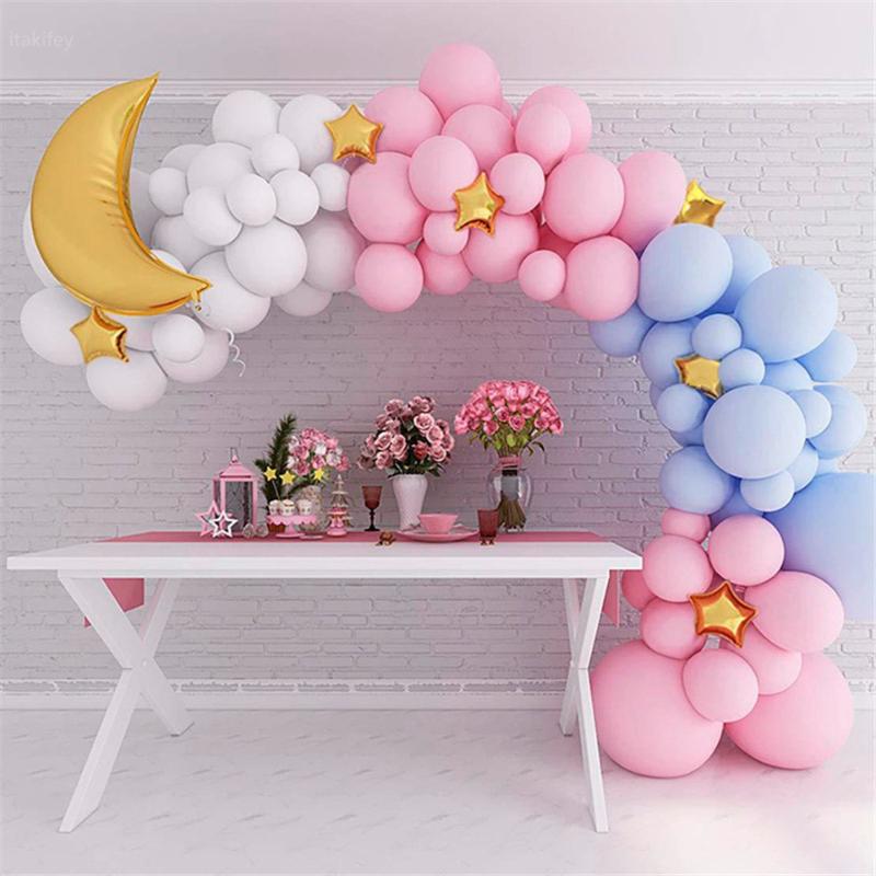 

Party Decoration Macaron Blue Pink Balloon Garland Arch Birthday Wedding Baby Shower Decorations Moon Star Fairy Tale Halloween Balloons
