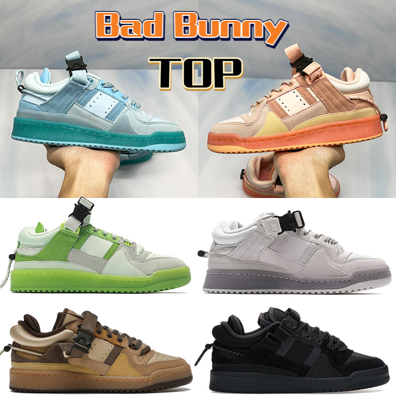 

Top Forum Low x Bad Bunny running Shoes Ice blue The First Cafe green grey bunny Back to School luxury men trainers women Sneakers US 5-11, 11 bubble wrap packaging