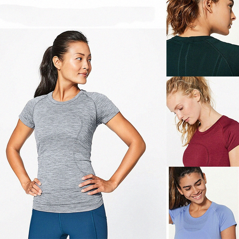

lu woman yoga shirt new 2.0 womens short sleeve T-shirt seamless lu swiftly tech top sports breathable suit 2021 a2Mh#, White
