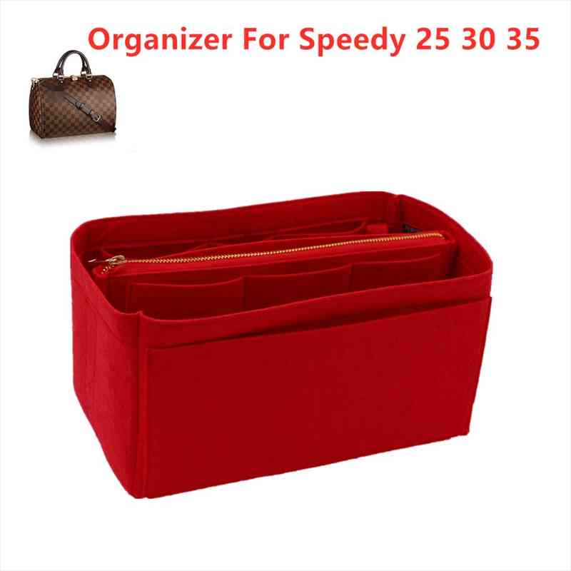 

speedy 25 30 35 felt cosmetic bag cloth insert organizer zipper makeup handbag shaper travel inner purse keychain bags