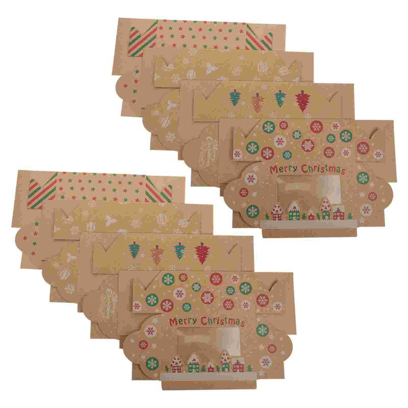 

Gift Wrap 8pcs Christmas Cake Boxes Exquisite Cookies Pacing Cases For Party