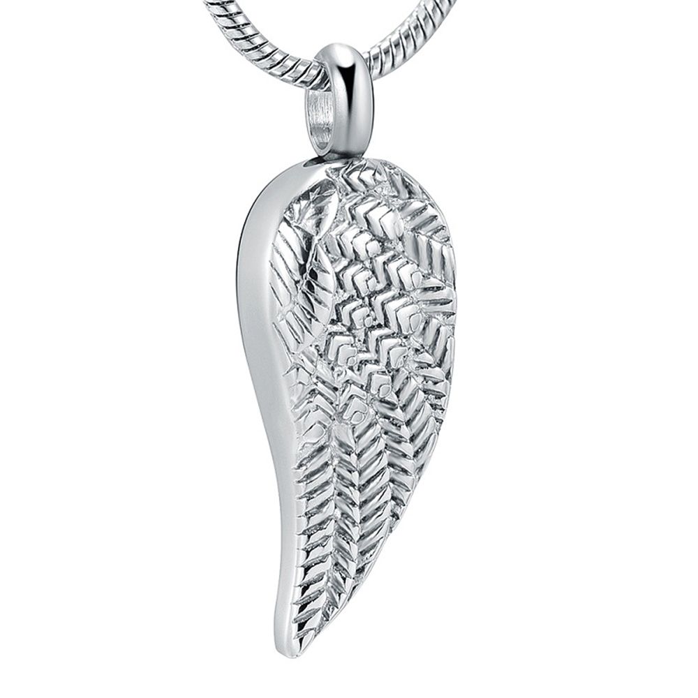 

Angel Wings Cremation necklace ,Stainless Steel ashes pendant necklace a souvenir for human ,ashes storage-with filling kit