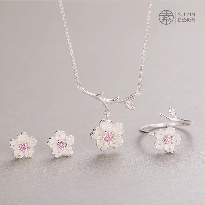 

Pendant Necklaces Women Necklace 925 Sterling Silver Cherry Blossom Shape Contracted Temperament Clavicle Chain Fashoin Gift For Friend Ch