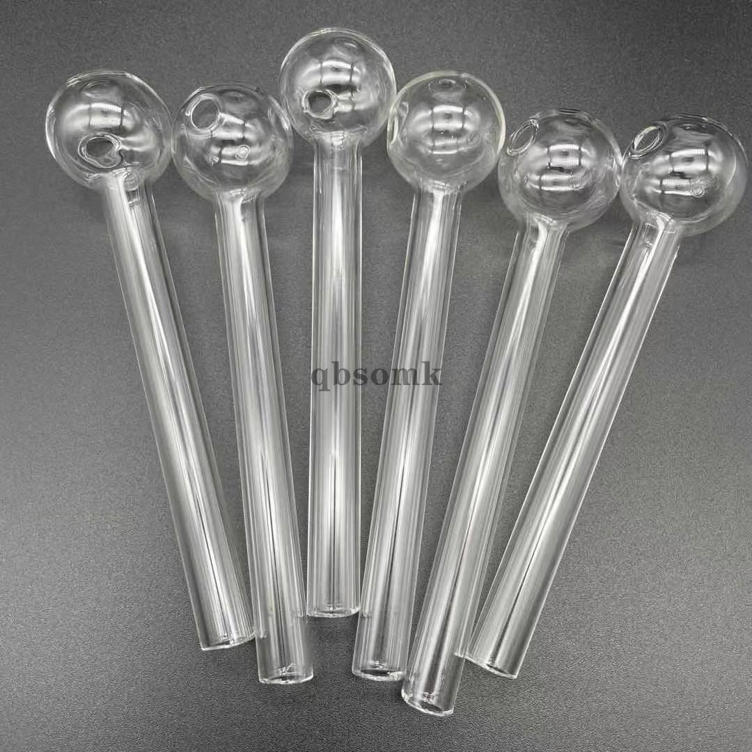 

QBsomk 12cm Dia10mm Think 1.5mm Pyrex Glass Oil Burner Pipe Clear Glass Oil Burner Tube Glass Pipe Oil Nail