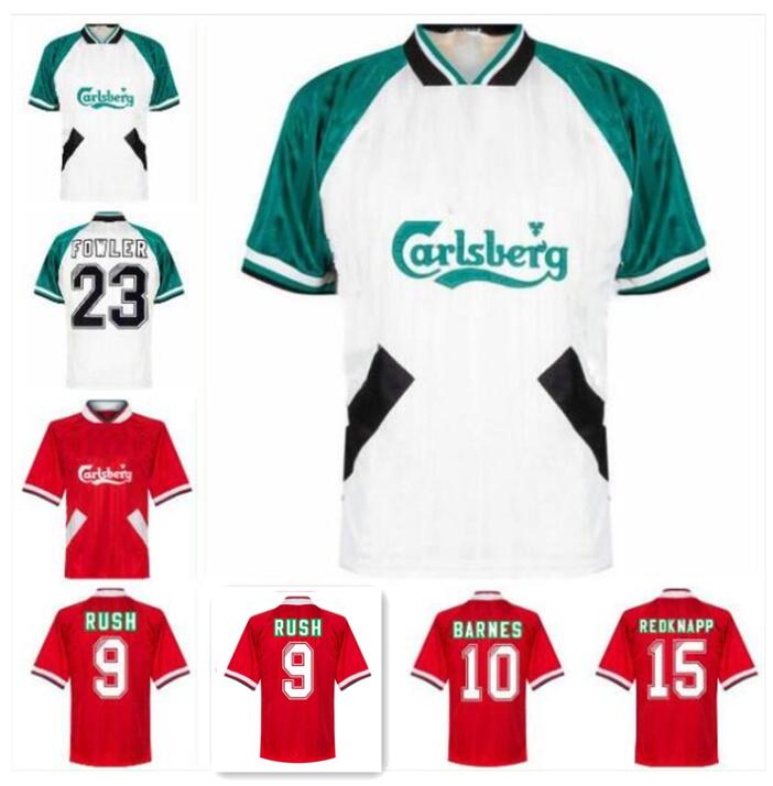 

1993 1995 Barnes Rush FOWLER McManaman Owen retro soccer jersey home away 93 94 95 Redknapp Carragher classic vintage old football shirt