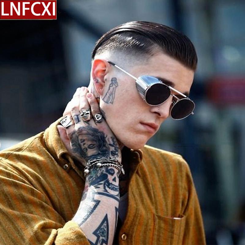 

Sunglasses LNFCXI Vintage Steampunk Men Brand Design Round Glasses Steam Punk Metal For Women UV400 Gafas De Sol