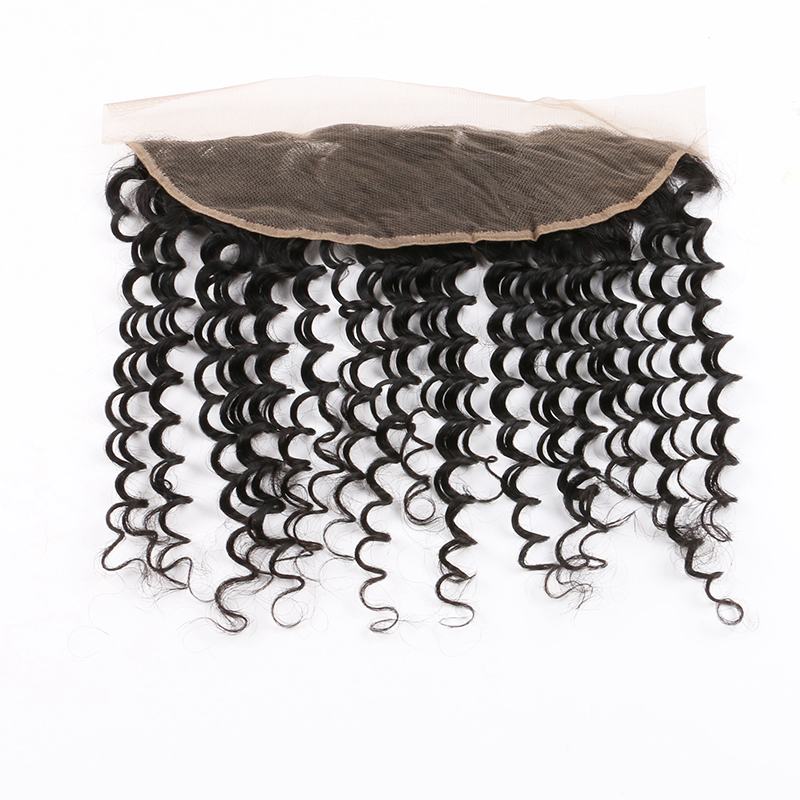 

13X4 Lace Frontal HD Transparent Lace Virgin Brazilian Remy Human Hair Straight Body Wave Deep Extensions, Natural color