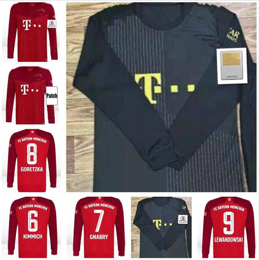 

2021 2022 Bayern Upamecano long sleeve Soccer Jerseys Roca NEUER SANE GNABRY COMAN MULLER LEWANDOWSKI MUNICH Goretzka 20 21 22 football full shirt