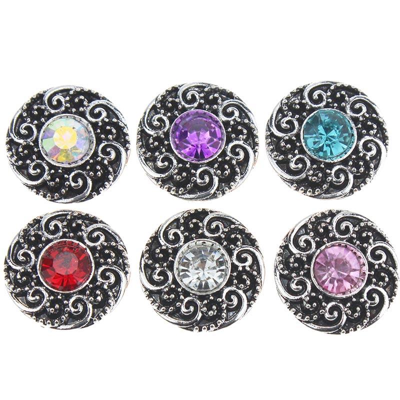 

Charm Bracelets 10pcs/lot Snap Jewelry Crystal Flower Metal Buttons With Rhinestone Fit DIY 20MM 18mm Bracelet Button