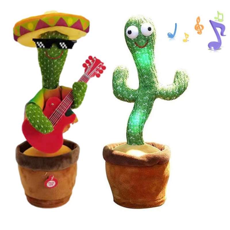 

Electronic Dancing Cactus Singing Decoration Gift for Kids Funny Early Education Toys Knitted Fabric Plush 210929