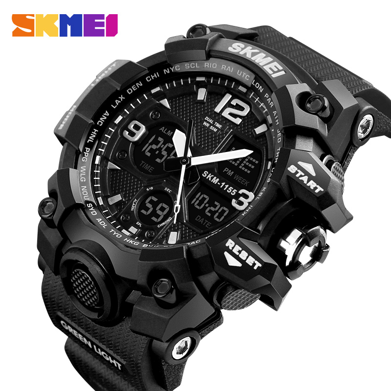 

Men Watches Military Sports Watch Men Top Brand Luxury SKMEI Mens Quartz Digital Casual Outdoor 50M Waterproof Wrist Watchg, Blue