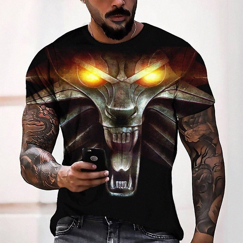 Men's Tee T shirt 3D Print Graphic Round Neck Casual Daily 3D Print Short Sleeve Tops Fashion Designer Cool Comfortable Black E6y7#