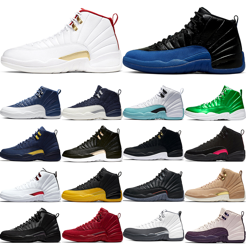 

fashion basketball shoes 12s men 12 Bulls Dark Grey FIBA Game Royal Indigo International Flight Michigan Reptile Reverse Taxi Twist sneakers us 13