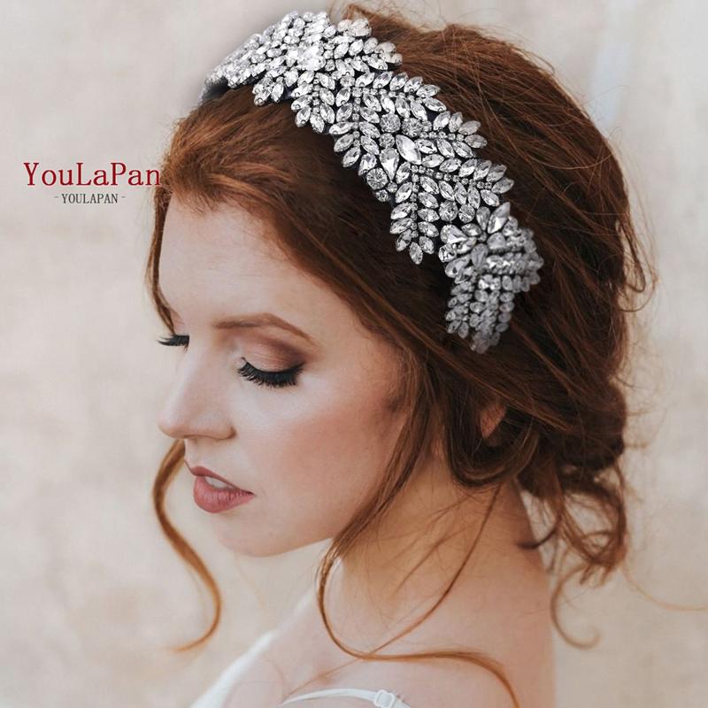 

Hair Clips & Barrettes YouLaPan S420-FG Full Crystal Baroque Tiara Accessories Luxury Diamante Hairband For Women Bridal Rhinestone Headwear