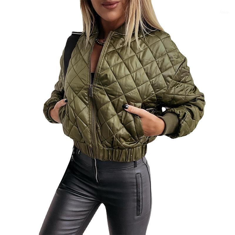 

Women's Jackets Women Cropped Zip Jacket Solid Colour Elastic Tunic Drawstring Long Sleeve Zipper Cotton Coat For Autumn Winter, Black;brown