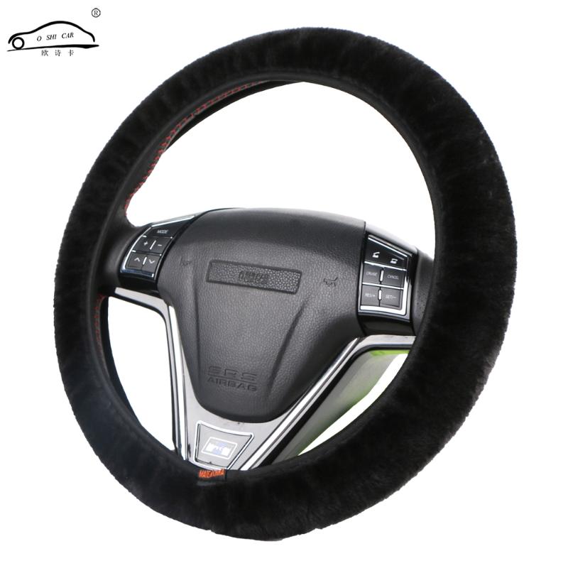 

Steering Wheel Covers Winter Thicken Short Plush Car Cover Universal Size /Warm Fluffy Braid Easy To Install
