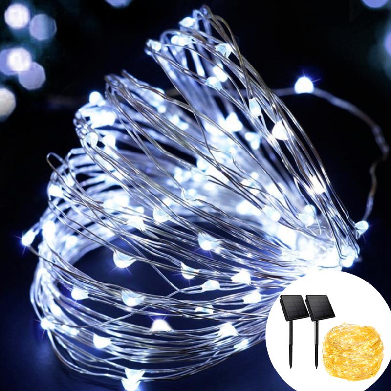 

Strings Solar Copper Wire String Lights Waterproof Balcony Pendant Lantern Decoration Garden Party Fairy LED Light Wedding Decor.