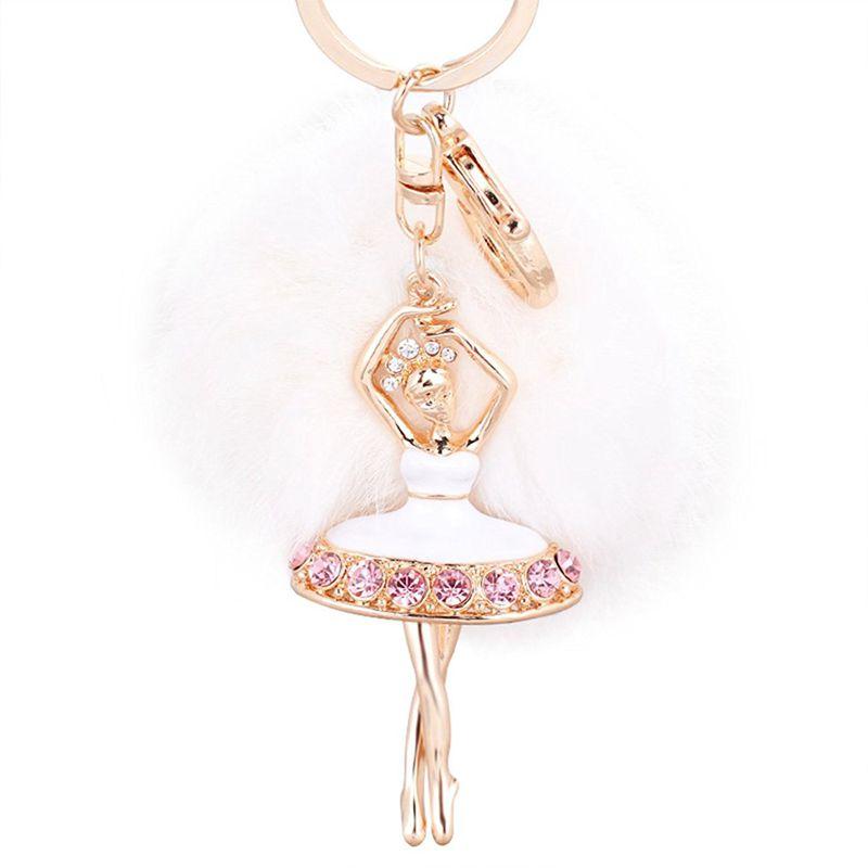 

Keychains Fashionable Creative Crystal Rhinestone Keychain Bag Charm Pendent White