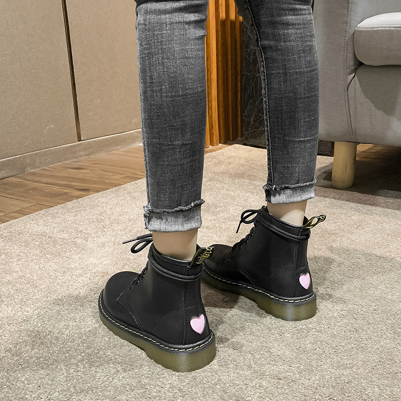 

Love Style Martin boots women's spring and summer single thin British style rubber sole breathable black super cool short