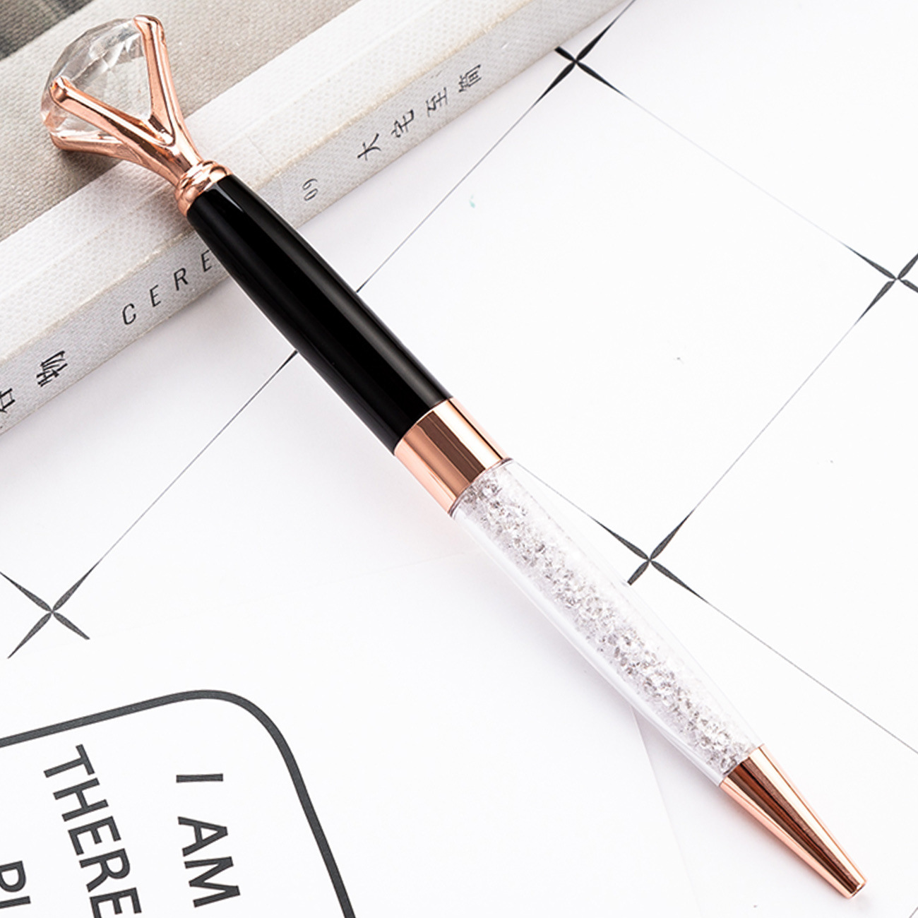 

Factory direct sales creative big diamond ball point pen metal fancy crystal student gift school office supplies signature busin, Blue;orange