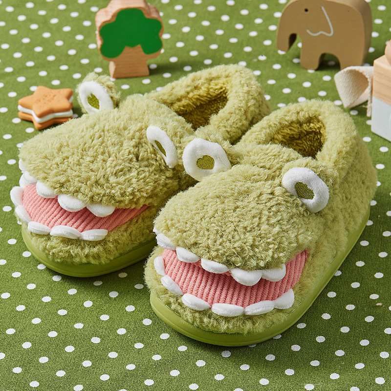 

Hot slippers selling creative new spring autumn winter children's Korean cartoon dinosaur home cotton male and female baby toddler parent-child shoes, Multi-color optional