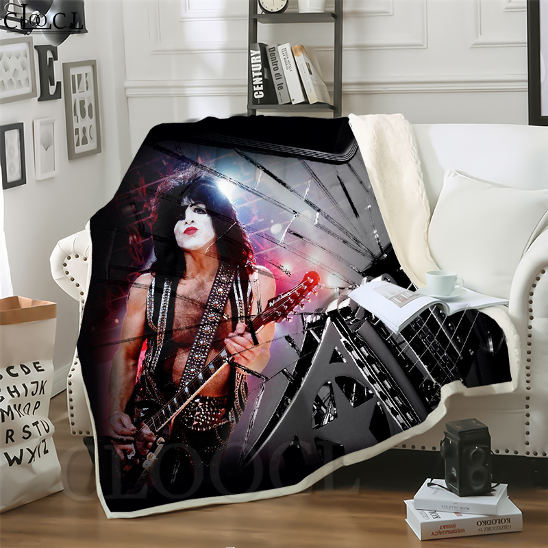 

CLOOCL Hot Glam Metal Kiss Band 3D Print Harajuku Air Conditioning Blanket Teens Bedding Throw Blankets Plush Quilt