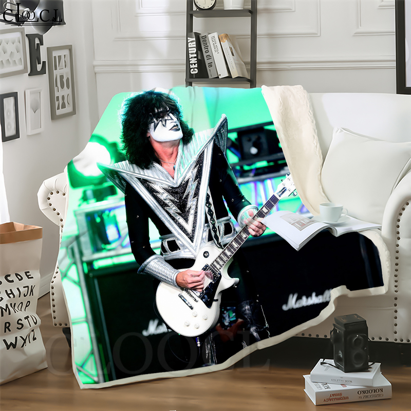 

CLOOCL Hot Metal Rock Kiss Band 3D Print Street Style Air Conditioning Blanket Teens Bedding Throw Blankets Plush Quilt