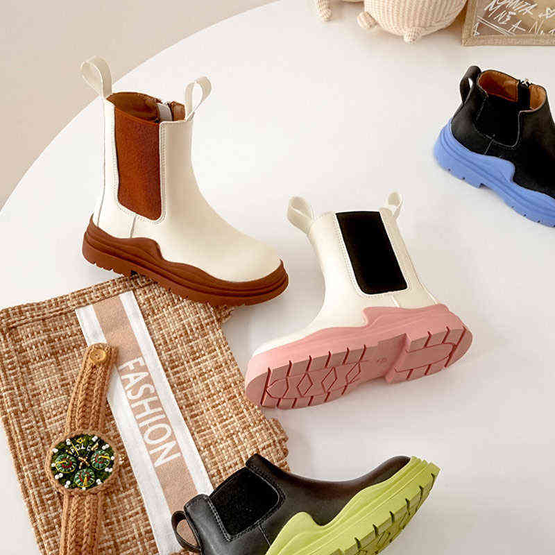 

Children's shoes Quality leather British style Martin boots girls leather shoes Chelsea short boots children's shoes Ankel boots Y1029, Black cotton