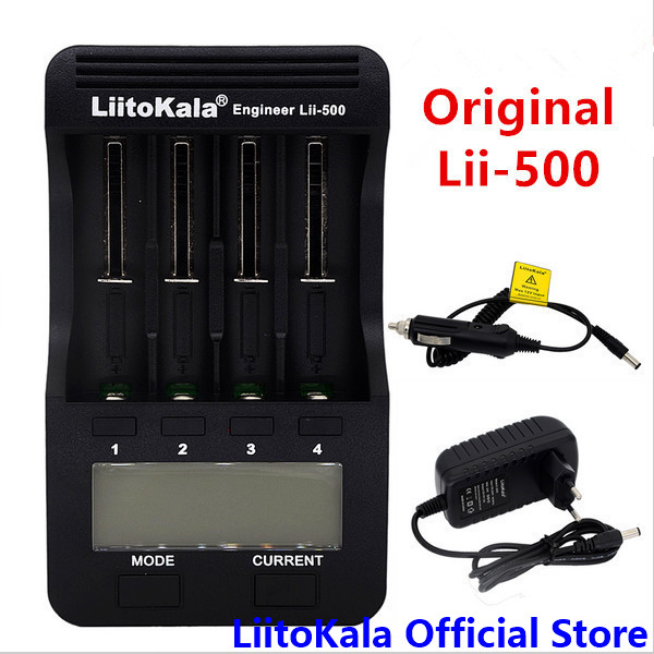 

Liitokala lii-500 pack LCD3.7V/1.2V AA/AAA 18650/26650/16340/14500/10440/18500 Battery Charger with screen+12V2A adapte+output 5V1A