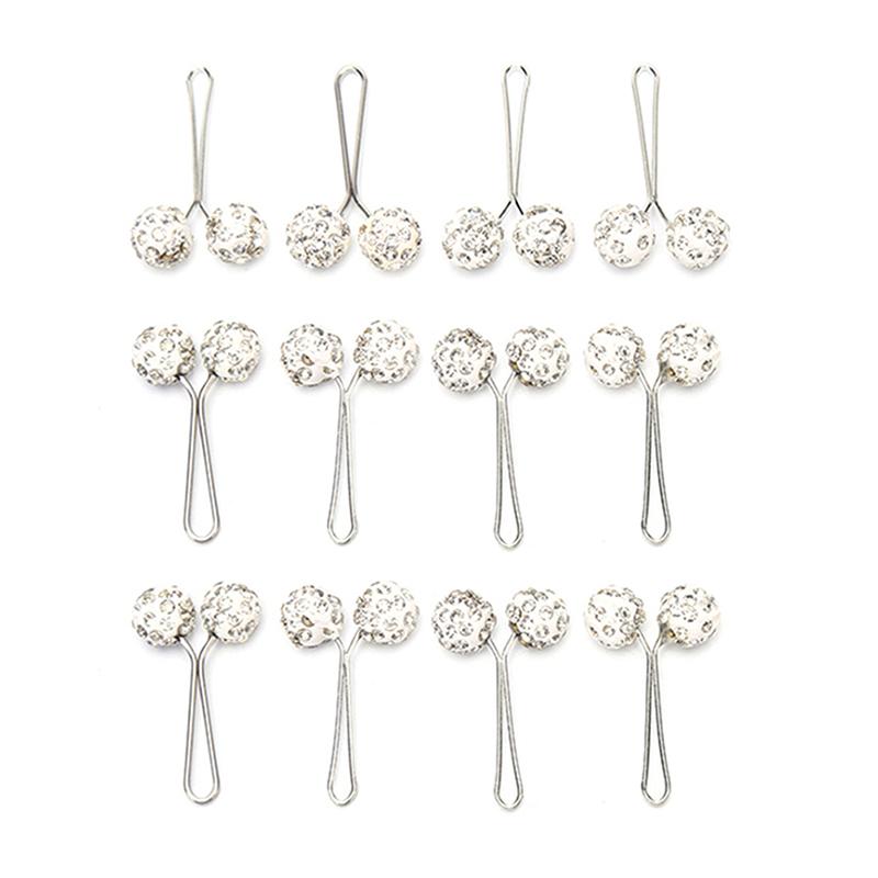 

Pins, Brooches 12 Pcs/Set Muslim Hijab Scarf Safety Pin Clips Rhinestone Ball Brooch Fashion Jewelry Decoration, Gray