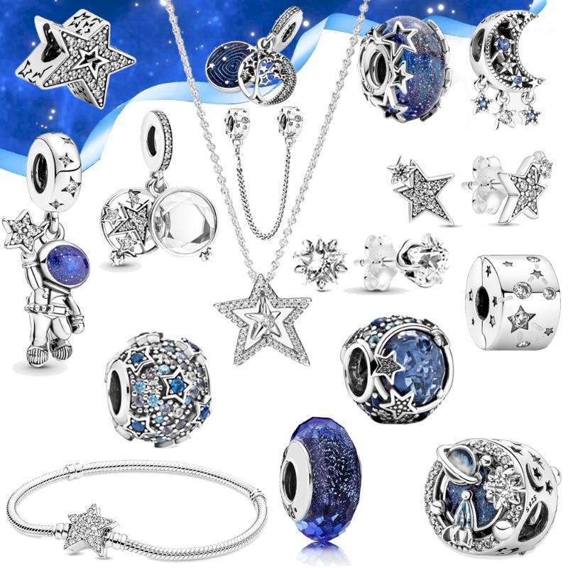 

Other 2022 Pan 1:1 925 Sterling Silver Space Star Series Blue Cubic Zirconia Pendant Beaded Charm Factory Direct