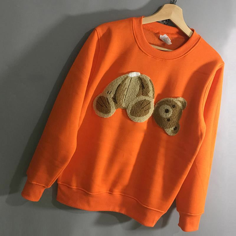 

Men and women plus velvet guillotine bear cotton loose round neck sweater hoodies new, As pictures