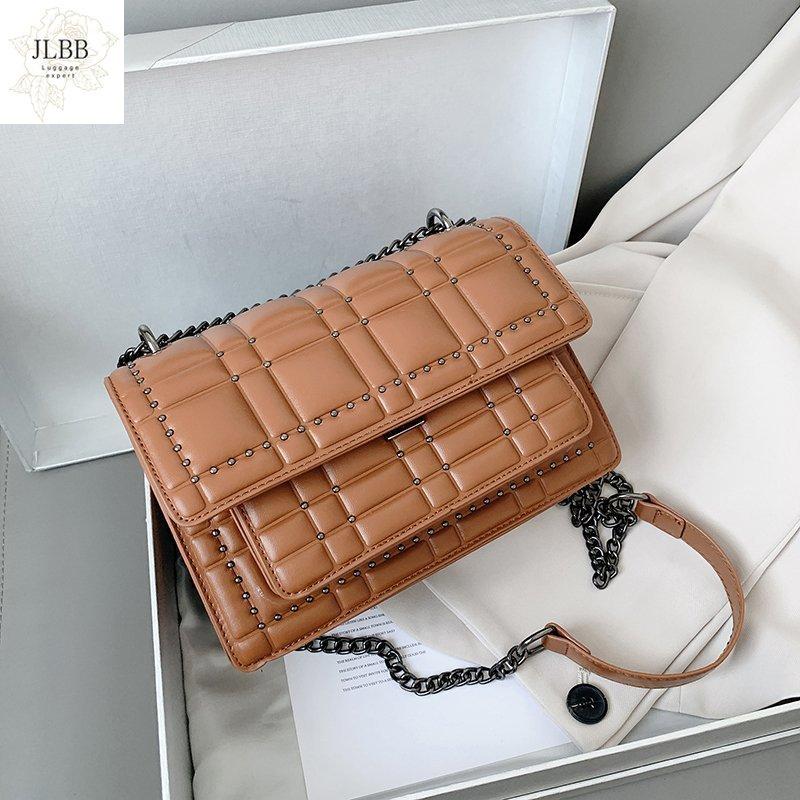 

Rivet Design PU Leather Crossbody Bags for Women 2021 Trending Designer Shoulder Handbags Women's Cross Body Bag purses, Black